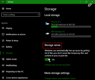How to get free hard drive space automatically in Windows 10