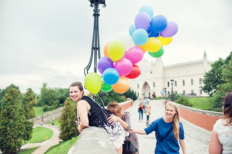 Wieczór panieński, Lublin, Stare Miasto, fotograf, dziewczyny, balony, sesja zdjęciowa