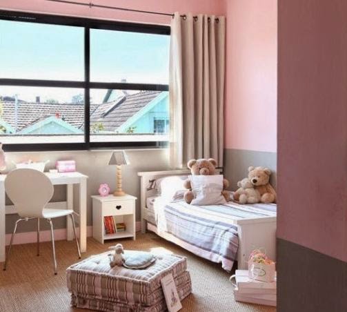 Dormitorios para niñas en rosa y gris - Ideas para decorar dormitorios