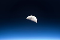 Moon and Earth's Atmosphere seen from the International Space Station