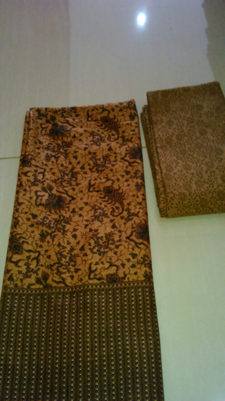 Dnis_Butik Kain batik printing warna coklat berbagai motif