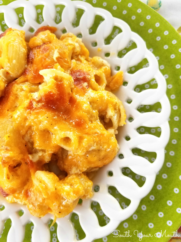 Southern-Style Macaroni & Cheese - My grandmother’s recipe for Southern Mac & Cheese made the traditional “custard-style” way using eggs and evaporated milk then baked to golden, cheesy perfection.