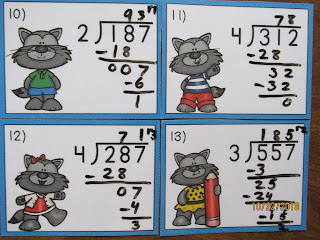 Long Division with Remainders Werewolves Task Cards