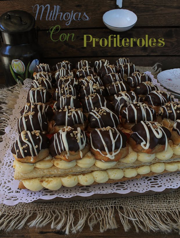 MILHOJAS CON PROFITEROLES | El jardín de mis recetas