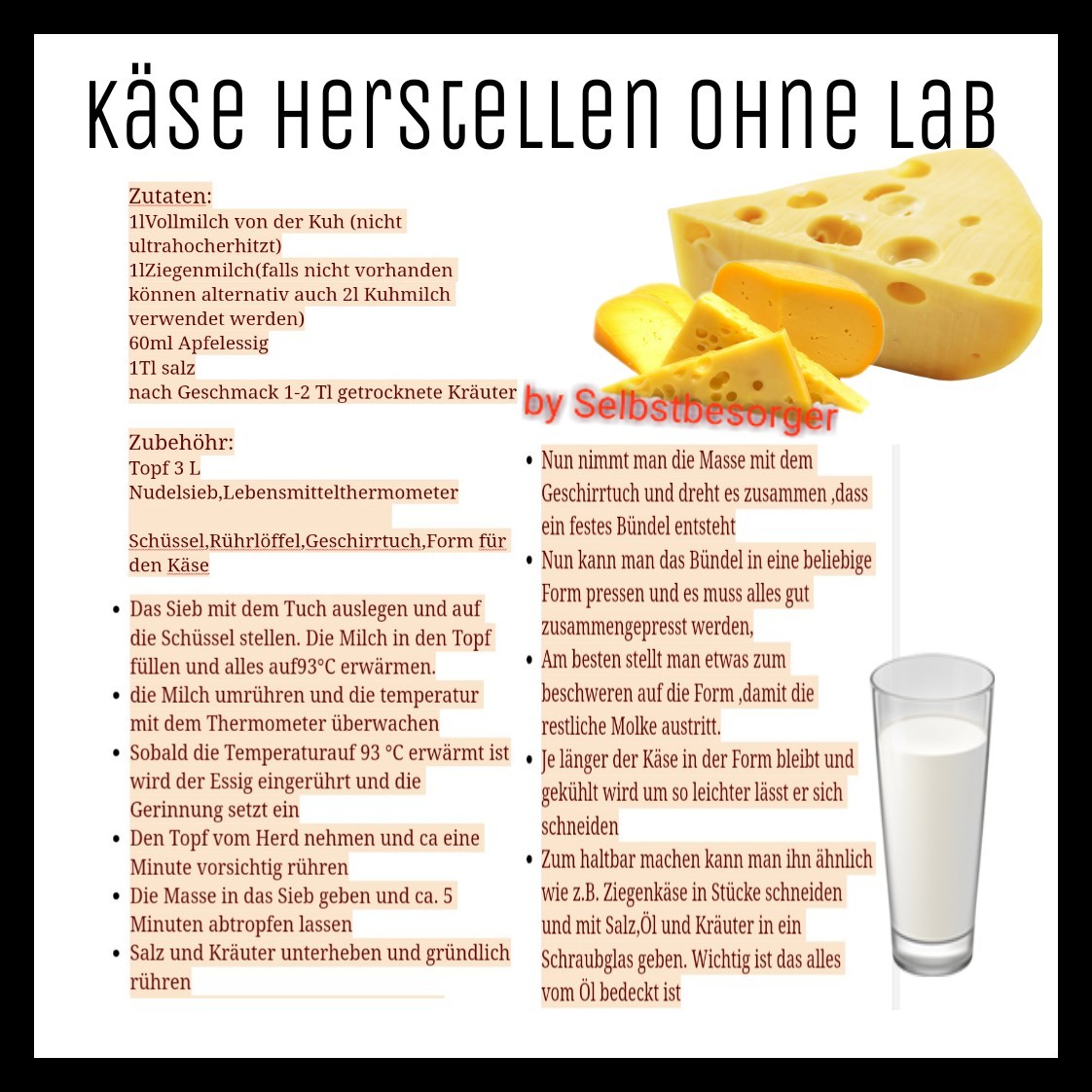 Käse ganz einfach selbst herstellen ohne Lab