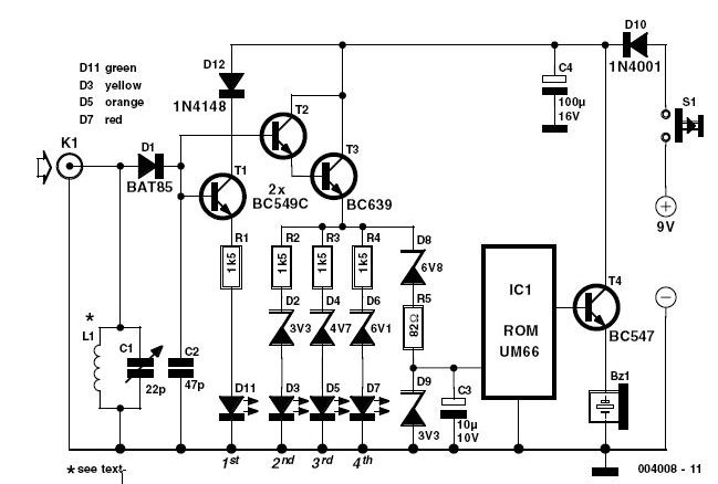 Schematic & Wiring Diagram: 144 MHz Simple RF Detector Circuit