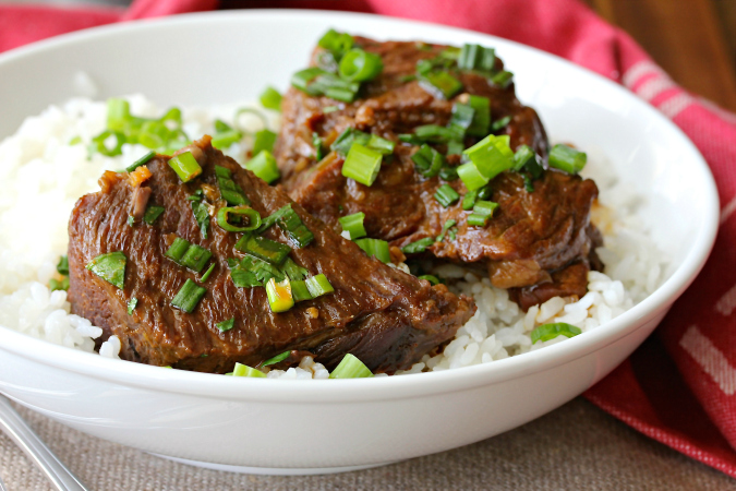 These Pressure Cooker Asian-Style Boneless Short Ribs are so tender and intensely flavored. 
