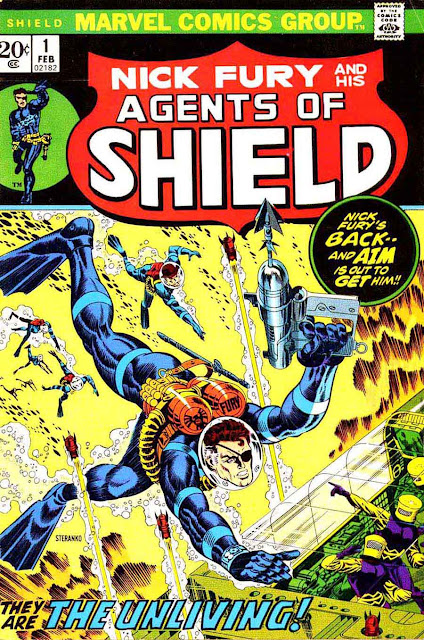 Shield v1 #1 marvel bronze age comic book cover art by Jim Steranko Shield v1 #1 marvel bronze age comic book cover art by Jim Steranko