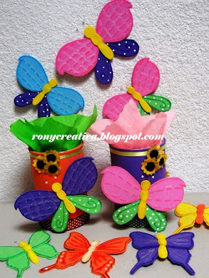 Ronycreativa: cómo hacer mariposas de foamy o goma eva ...