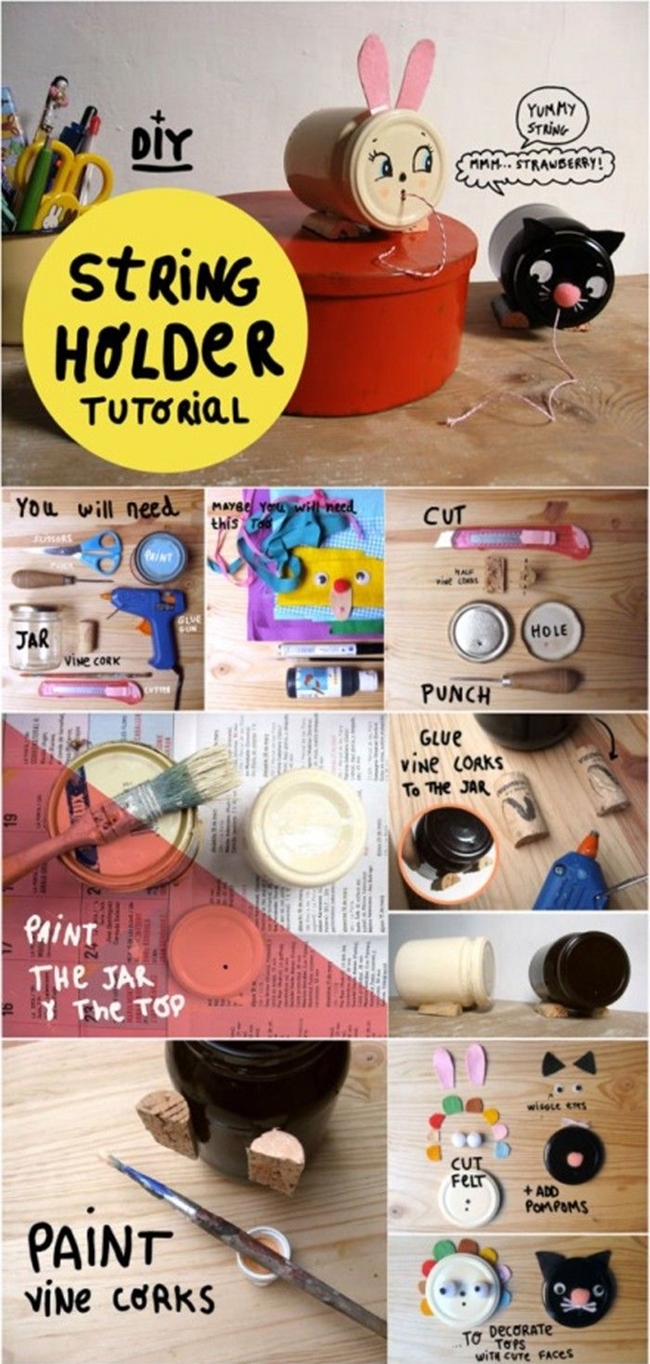 I love Kawaii DIY Vintage String Holder Tutorial