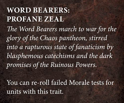 ... but mention the word banana. chaos space marines 8th edition codex legion traits stratagems black legion alpha legion word bearers