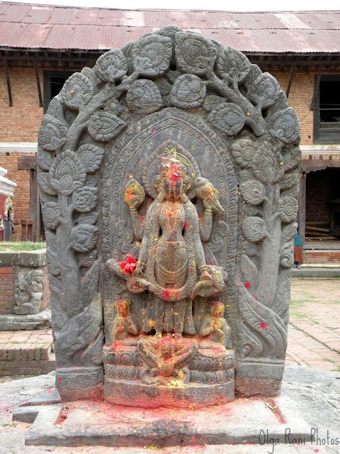 Vishnu sculpture at Changu Narayan temple, Nepal 