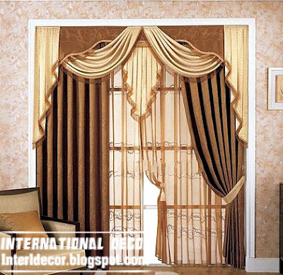best curtain models 2015, unique draperies model, brown door curtain