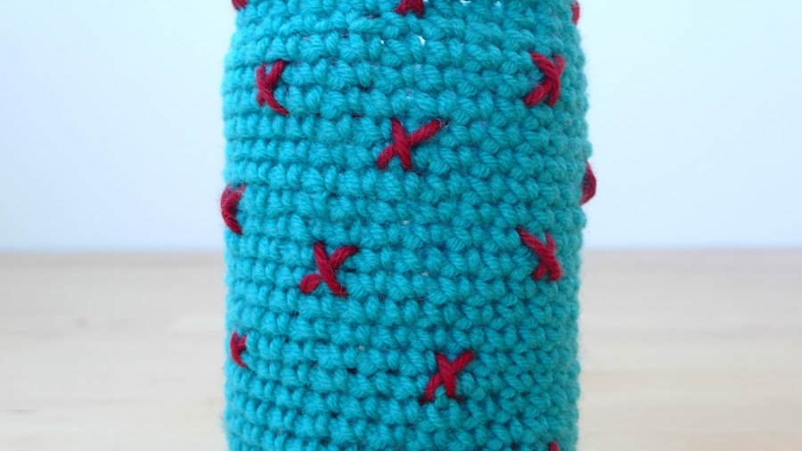 Funda bordada ganchillo