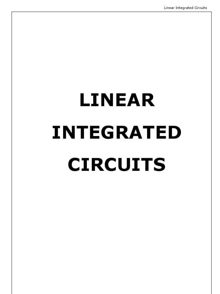 linear integrated circuits by roy choudhary pdf Scribd india