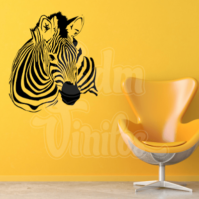 vinilo decorativo pared cebra animales