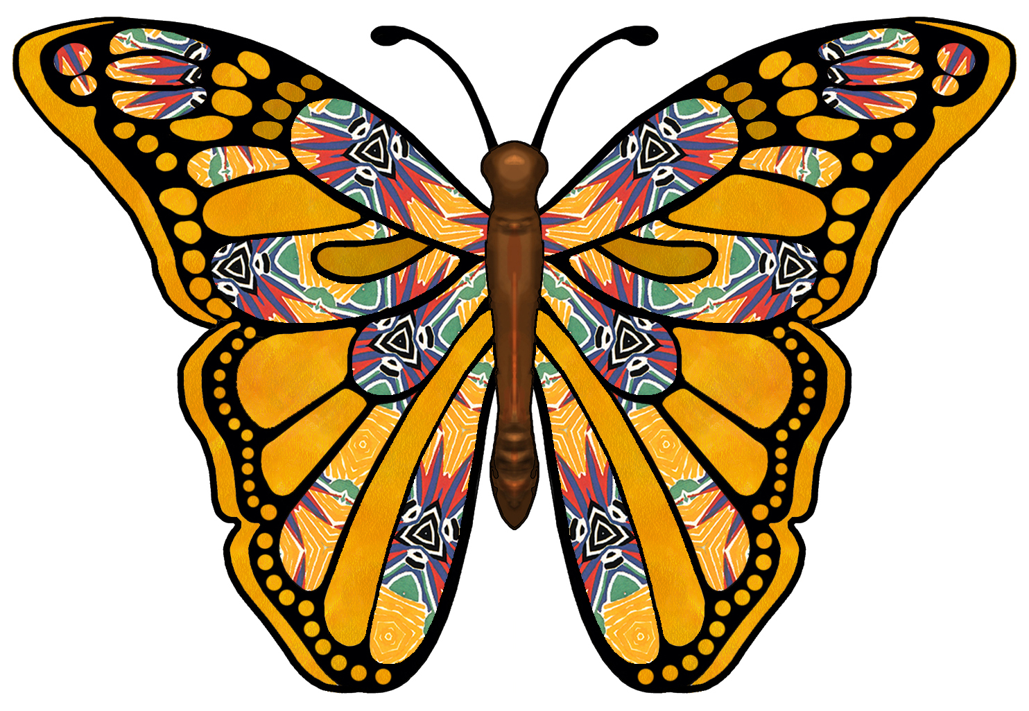 artbyjean-paper-crafts-butterfly-with-bright-colorful-pattern-mixed