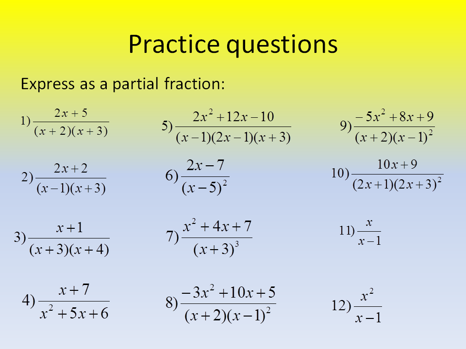 Math12 Chapter 1 Partial fraction