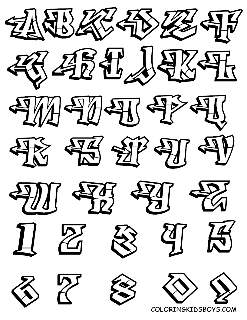 y graffiti letter lowercase coloring pages - photo #30
