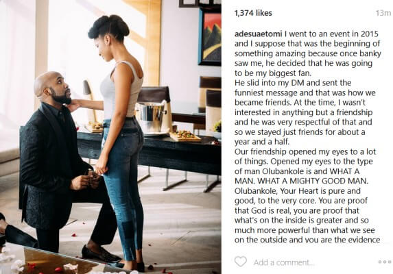 Banky W getting married to Adesua Etomi - They are engaged