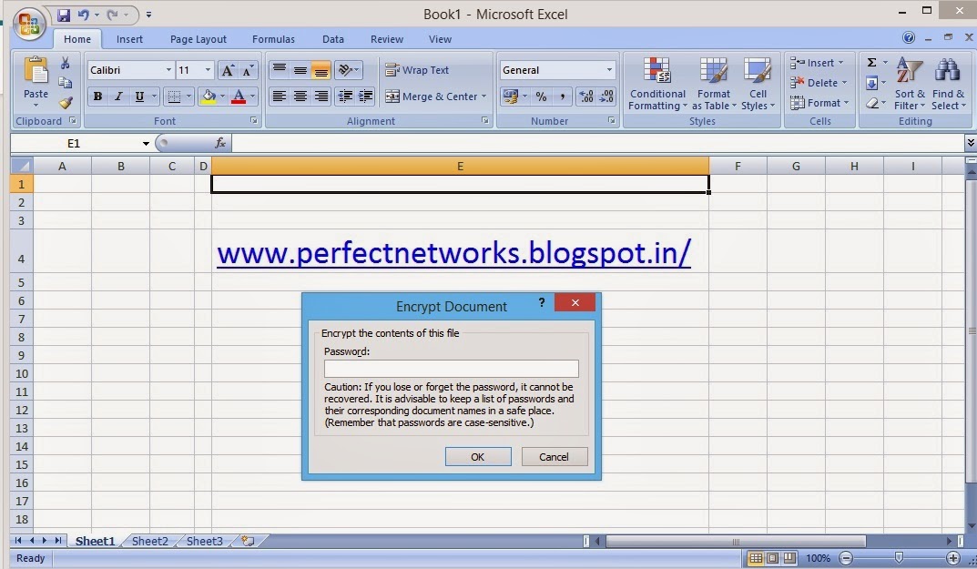 Protect/Secure Microsoft Office Excel Worksheet with Password