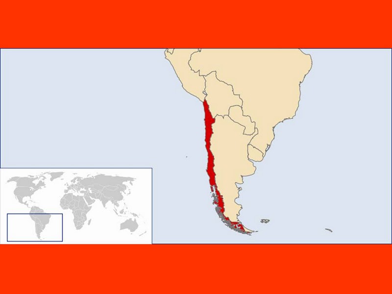 Чили на карте южной америки