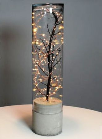 0 cara membuat pohon lampu mini dari ranting