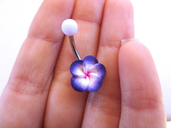 Most 20 Awesome Belly Button Piercings For Women Colorful Flower Belly Button Rings