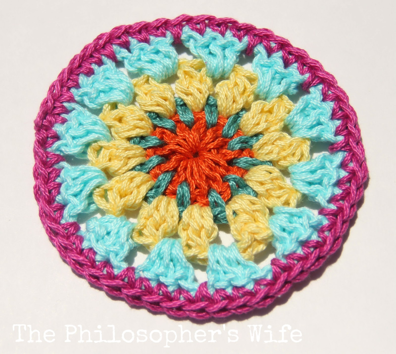 The Philosopher's Wife Free Crochet Coaster Pattern using Lion Brand's 24/7 Cotton Yarn