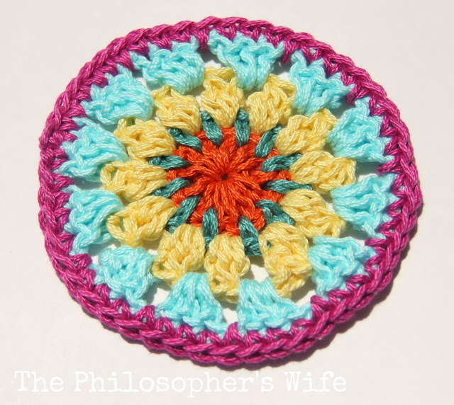 ... Wife: Free Crochet Coaster Pattern using Lion Brands 24/7 Cotton Yarn