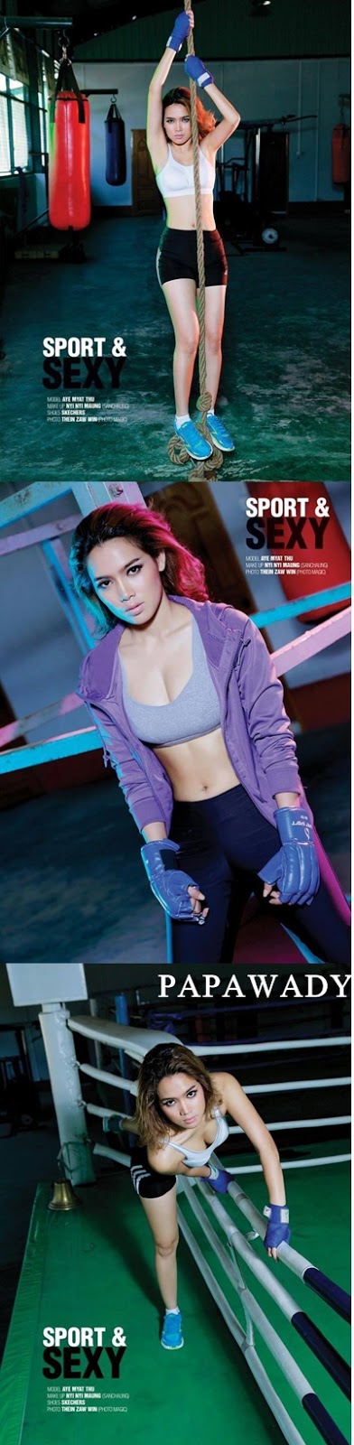 Aye Myat Thu - Posing for Sport Magazine