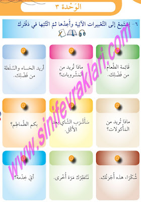 7. Sınıf Arapça Meb Yayınları Çalışma Kitabı Cevapları Sayfa 63