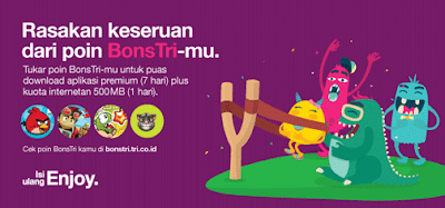 Cara Tukar Poin BonsTri Dengan Kuota Gratis 3GB