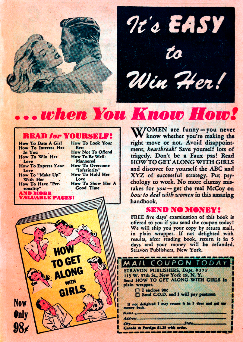 How to Get Along With Girls Comic Book Advertisement 