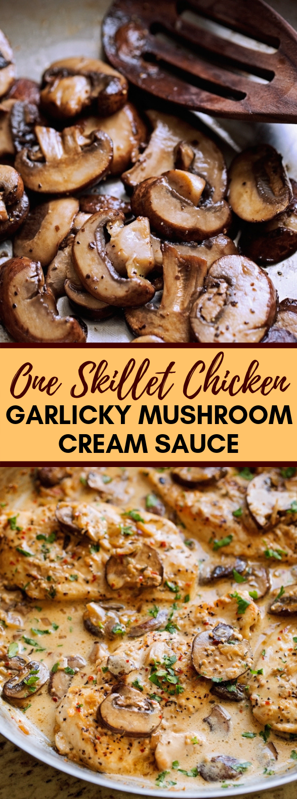 ONE SKILLET CHICKEN WITH GARLICKY MUSHROOM CREAM SAUCE #familydinner #easydinner ONE SKILLET CHICKEN WITH GARLICKY MUSHROOM CREAM SAUCE #familydinner #easydinner