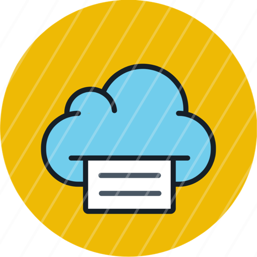 cloud data file files print storage icon cloud data file files print storage icon