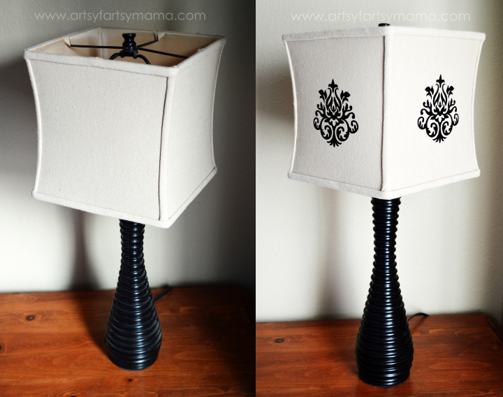 Lampshade Makeover with Cricut Iron-On