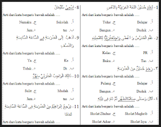 Hot Topik Soal  Uas Bahasa  Arab  Kelas  9 Semester  2 