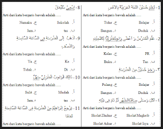 Hot Topik Soal  Uas Bahasa  Arab  Kelas 9 Semester 2