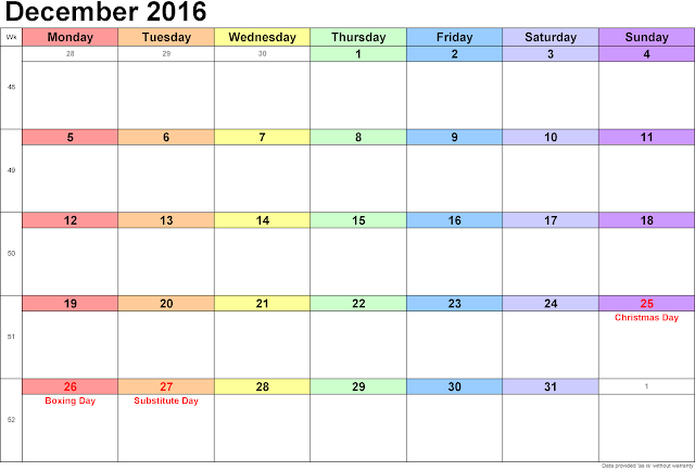 December 2016 Printable Calendar Landscape, December 2016 Blank Calendar, December 2016 Planner Cute, December 2016 Calendar Download Free