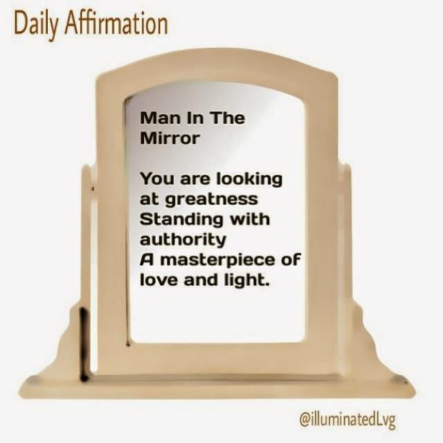 Illuminated Living Man In The Mirror