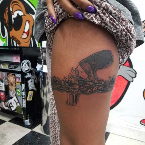 revolver garter tattoo revolver garter tattoo
