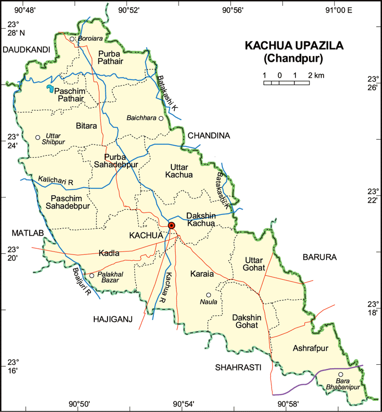 Kachua Upazila Map Chandpur District Bangladesh