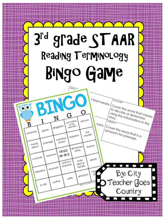 city-teacher-goes-country-3rd-grade-reading-staar-test-prep-bingo-game