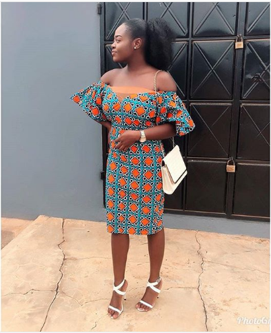 ankara off shoulder pencil gown