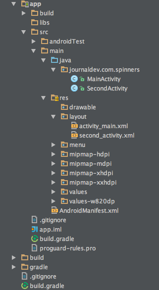 Struktur Project Spinner Android Struktur Project Spinner Android