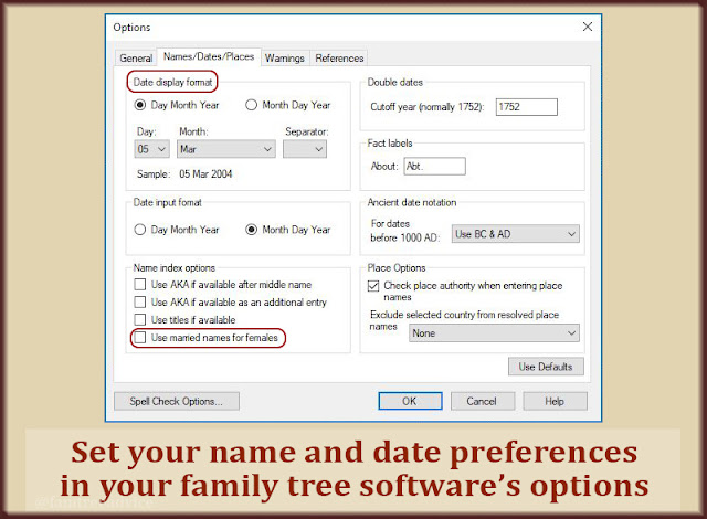 Your family tree software should give you the option to choose how to present your data.