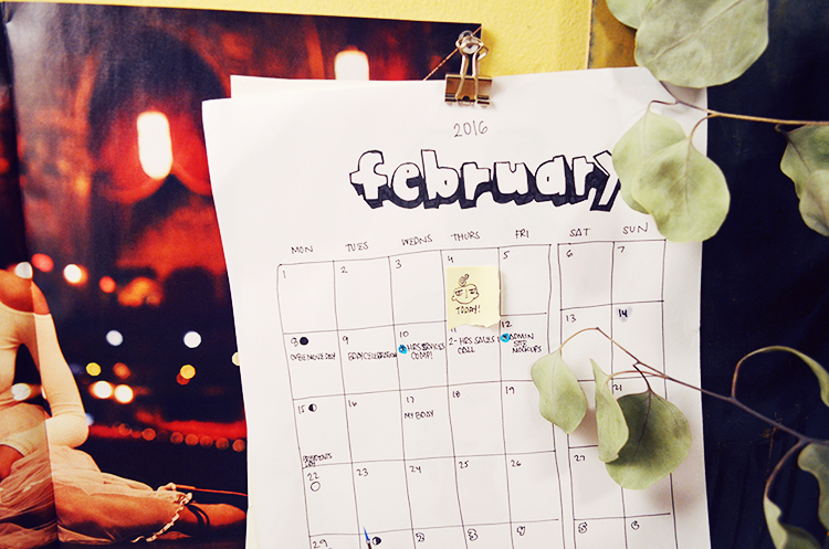 handwritten free february 2016 calendar print