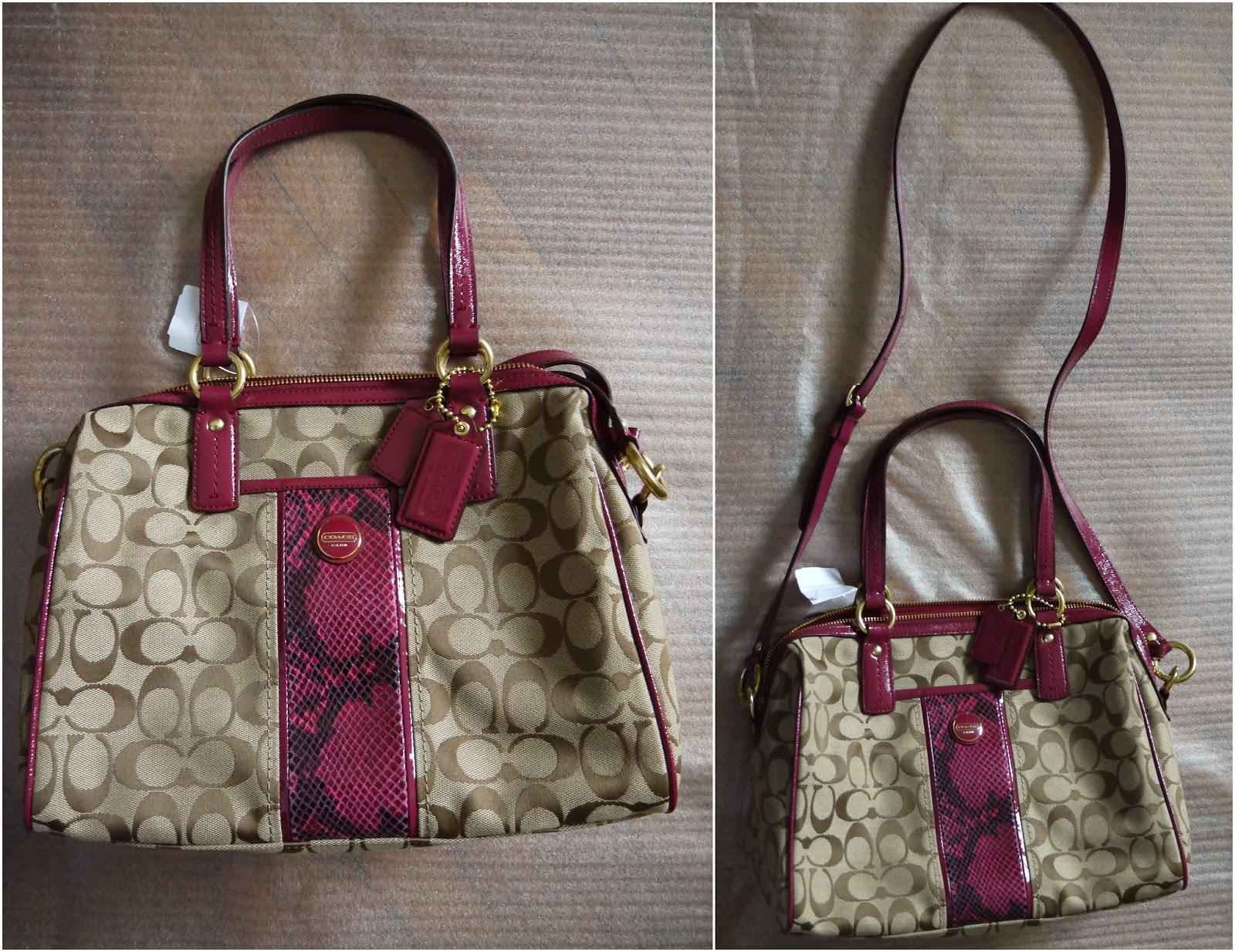 Coach Signature Stripe Python Stripe Satchel - F24884