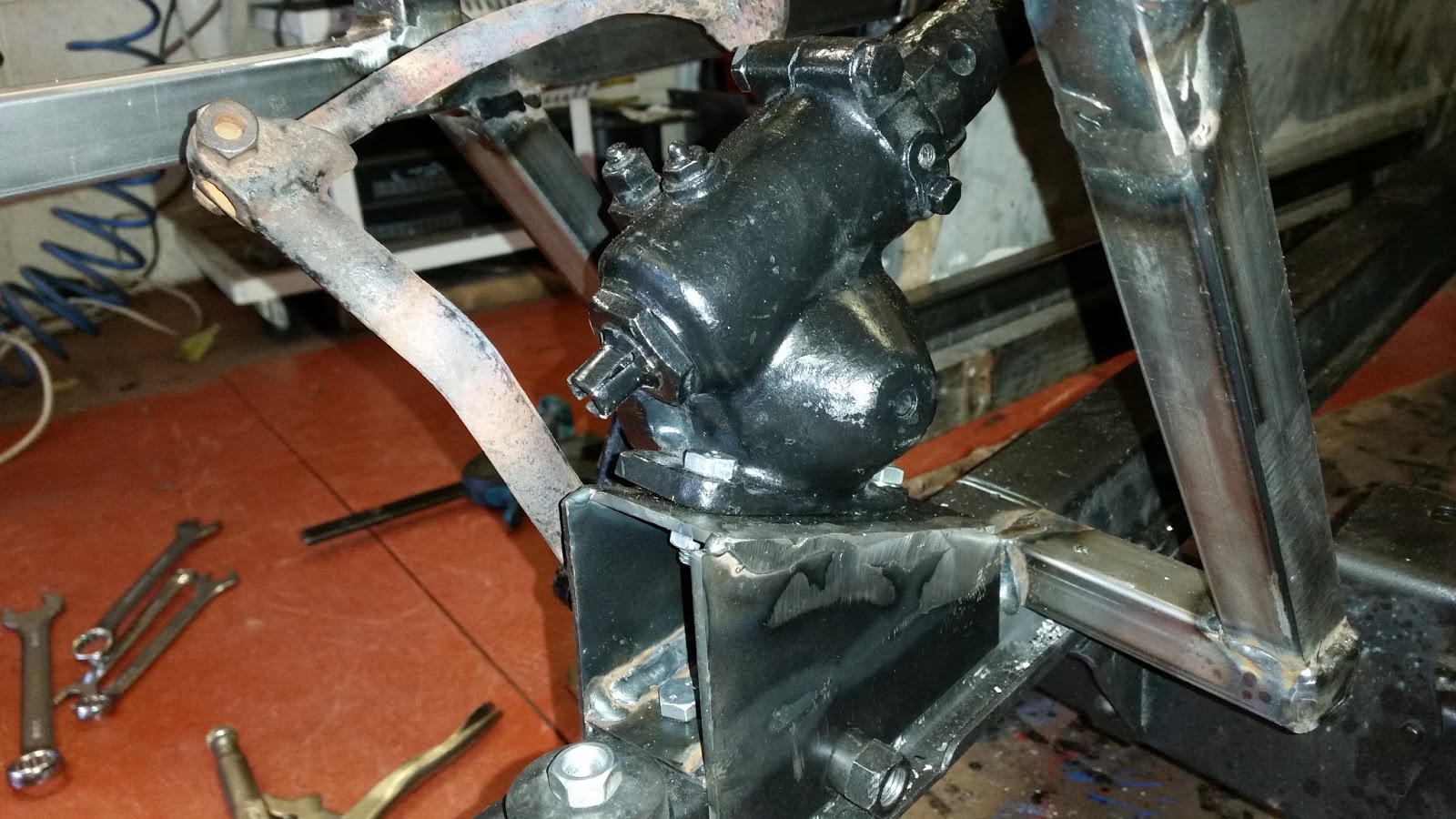 Austin Seven Special Brake pedal and steering box mounting